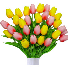 Kunstige tulipaner Real Touch 30 buketter flerfargede