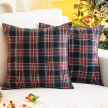 Weihnachtliches Tartan-Kissenbezug-Set (2 Stück), 45 x 45 cm