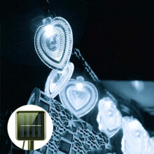 Solar hartvormige lichtslinger met 50 LED's, 6 meter lang, IP65 waterdicht