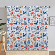 Tende nautiche con occhielli e motivo faro, 42" x