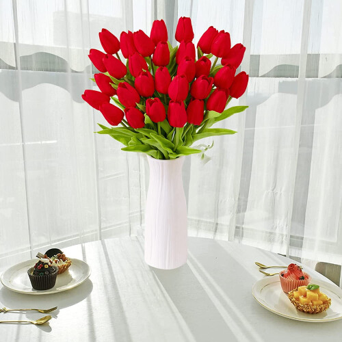 Rózsaszín műtulipánok Real Touch30Bunches 2