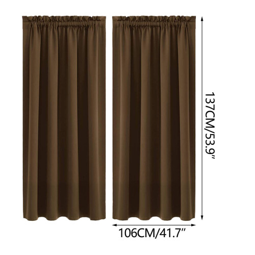 WZXPWT Blackout Thermal Silk Curtains 42x54 Brown 1