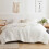 Beige Queen Duvet Cover Set 3-Piece Microfiber 2
