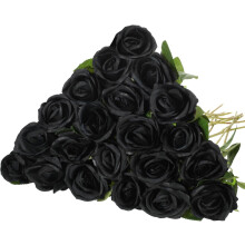 20 Bláth Saorga Rós Síoda Réalaíoch Dubh