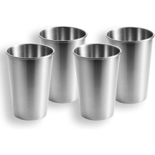 4-pakning kopper i rustfritt stål 12 oz