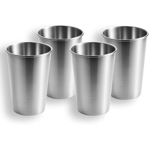 4-pakning kopper i rustfritt stål 12 oz