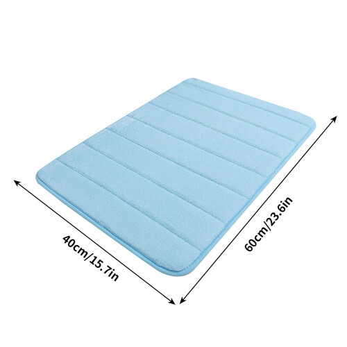 Julebademåtte lyseblå memory foam absorberende blød 2