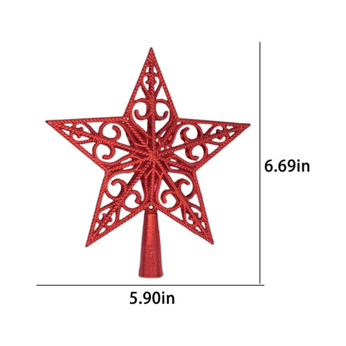 Red Glitter Christmas Tree Topper Star 1 Pack 2