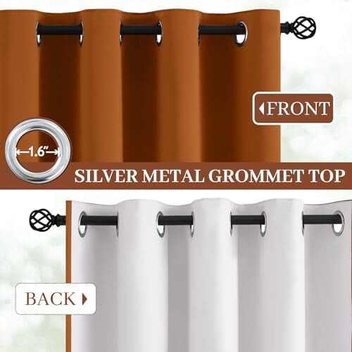 Cortinas Blackout Laranja Queimado 52x84 polegadas Conjunto de 2 2