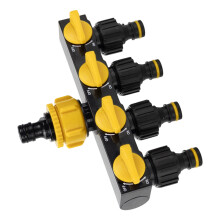 Valves Splitter Watering Connector Distributor 4 Way-Yellow