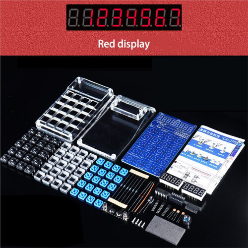 DIY Electronic Calculator with LED Digital Tube Display 51 Microcontroller Soldering Practice Kits for School Training B 1