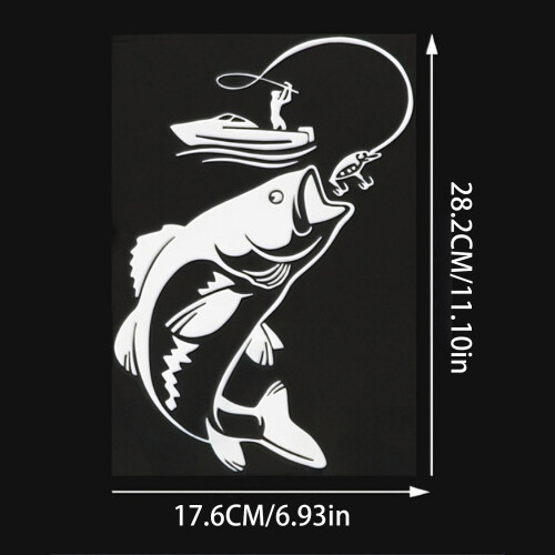 Weather Resistance Assorted Sizes Fish Car Sticker Decal-Schwarz 1