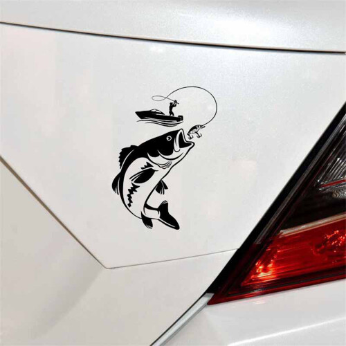 Weather Resistance Assorted Sizes Fish Car Sticker Decal-Schwarz 2