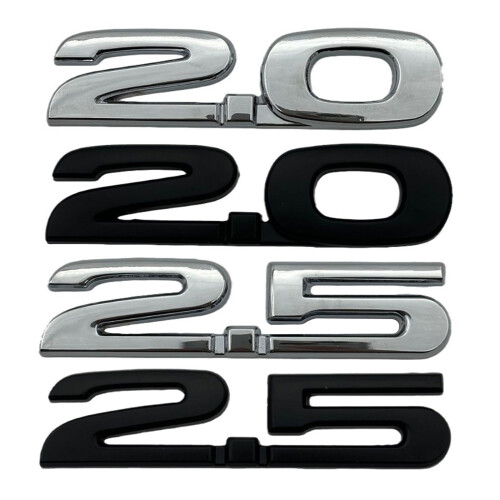 Auto Emblem Abzeichen Aufkleber 3D ABS 2,0 2,5-2,0 helles Silber 1
