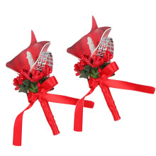 Banketten Corsage Boutonniere voor bruiloftsfeesten en-Rood