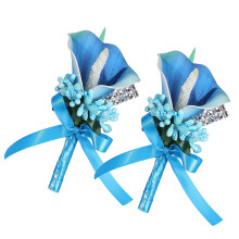 Boutonnières de fleurs artificielles, Corsage Calla-Bleu