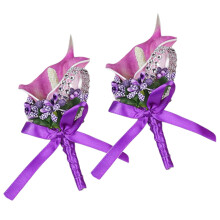 Boutonnières de mariage Calla exquises, embellissements-Violet