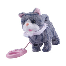 Remote Control Cats Walking Talking Electronic Pet Plush-Gray