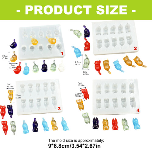 Moule en Silicone en forme de petits chats-position assise 2