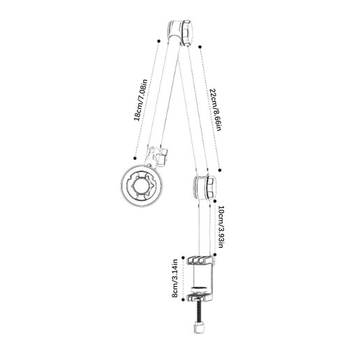 Universal Magnetic Phone Mount Gooseneck-2 sections boom 2