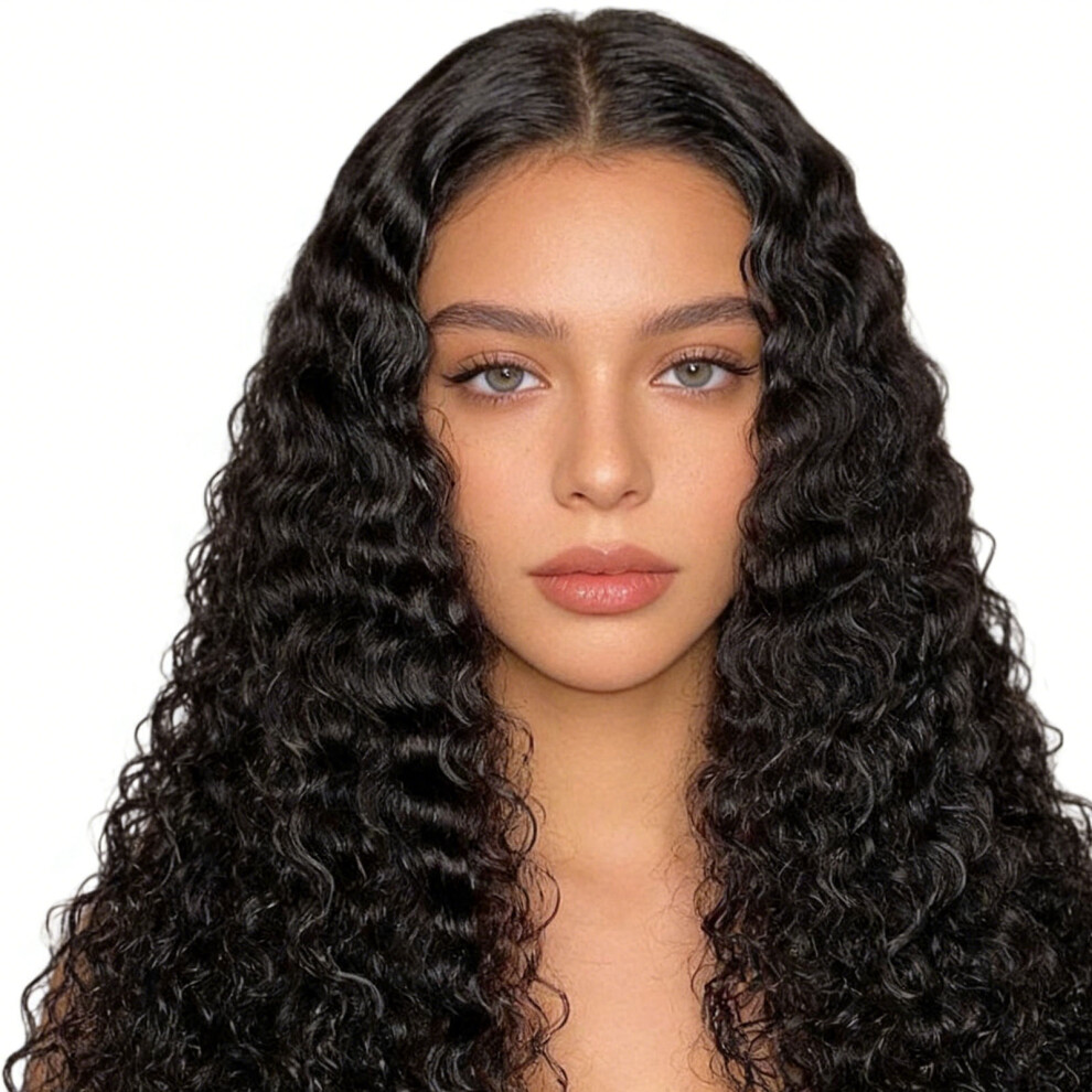 Unisex Black Wigs Secure Synthetic Coiled Curls Hairpiece- 28 Inches