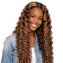 Wigs Secure Synthetic Coiled Curls-piano color 24 inches