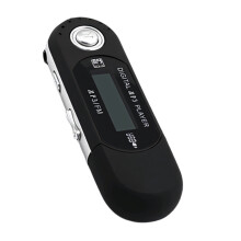 USB MP3 Player With TF Card Slot And LCD Display Power By-Black