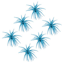 6Pcs Fishing Sea Urchin Lures Floating Fishing Baits-Blue