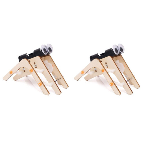 2X Wooden Walking Spider Robot Bionic Spider Robot DIY Assemble Model Science Technology Experiment Kit