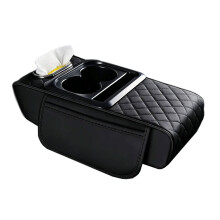 Car Center Consoles Cushions Pad, Universal Leather-Black