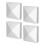 4 hvide PVC pyramidehegnspæle, 13 cm 2