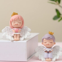 Décoration de sculptures d'anges en résine (lot de 2)
