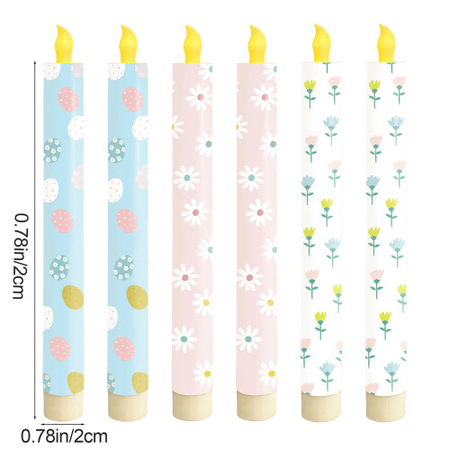 LED Remote Timer Candles Flickering Flame 6 Pcs 1
