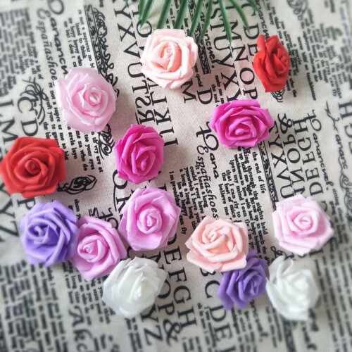 100 pcs Artificial Rose Flowers, PE Foam, 26 cm Diameter, 2