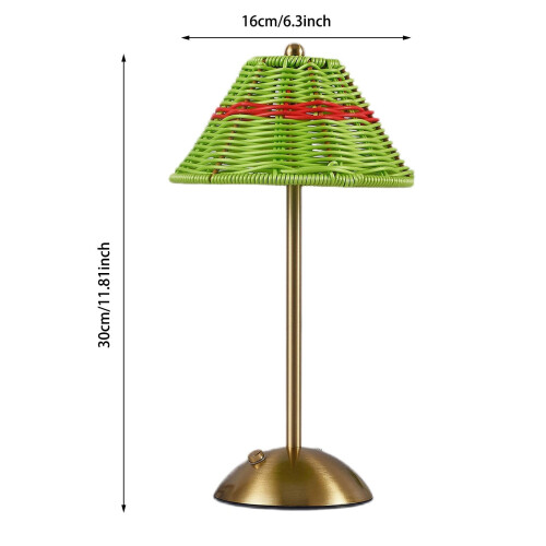Boho Rattan Table Lamp Cordless Rechargeable 3-Color 2