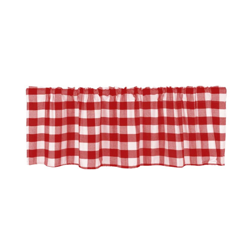 XiYing Ink White Red Lattice Window Valance Polyester 15 x 1