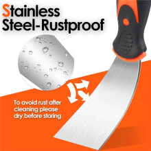 6 Piece Stainless Steel Paint Scraper Tool Set,14Inch Mud Pan for Repairing Drywall, Removing Wallpaper, Applying Putty