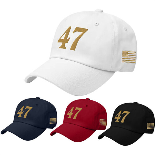 Gestickte 47-Baseballmütze, atmungsaktives Polyester,-Marineblau 1