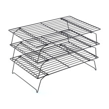 Rejilla de enfriamiento plegable de 3 niveles para hornear, de acero inoxidable,