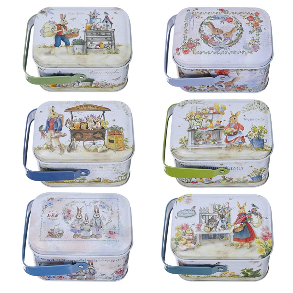 6-Pack Tin Easter Cookie Boxes