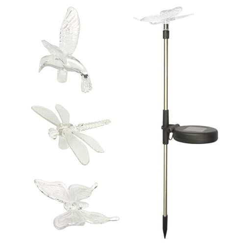 Solar Stake Light Hummingbird Butterfly Dragonfly 1 Pack 2