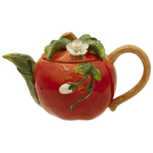 Tetera de cerámica con forma de manzana "Huerto en flor" de 473 ml (16 oz)