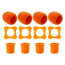 Couverture de micro en éponge douce, anneaux de-Orange 3 pièces