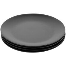 Set di stoviglie in melamina nera, 4 pezzi