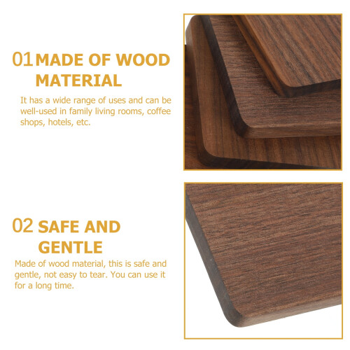 Glass coaster rustic wooden square 4 pcs 1