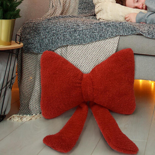Red Bow Ribbon Sofa Pillow Cushion 2
