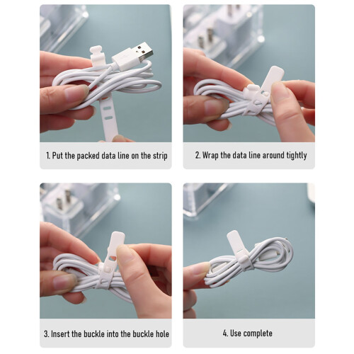 Silicone Cable Management Tape Transparent 10 pcs 2