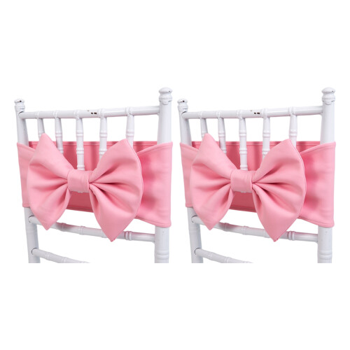 Set mit 2 Stuhlschärpen, Schleifen und Krawatten mit-Rosa