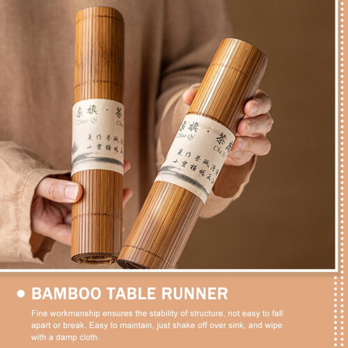 Bamboo Tea Mat 49 x 23 cm Natural Table Protector 1