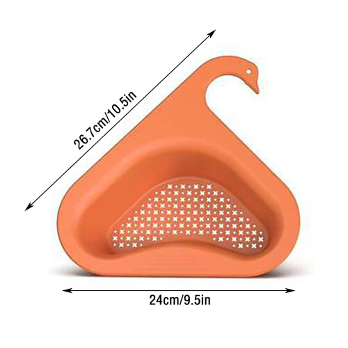 Runskmd triangular sink strainer rack with hanging hook 2